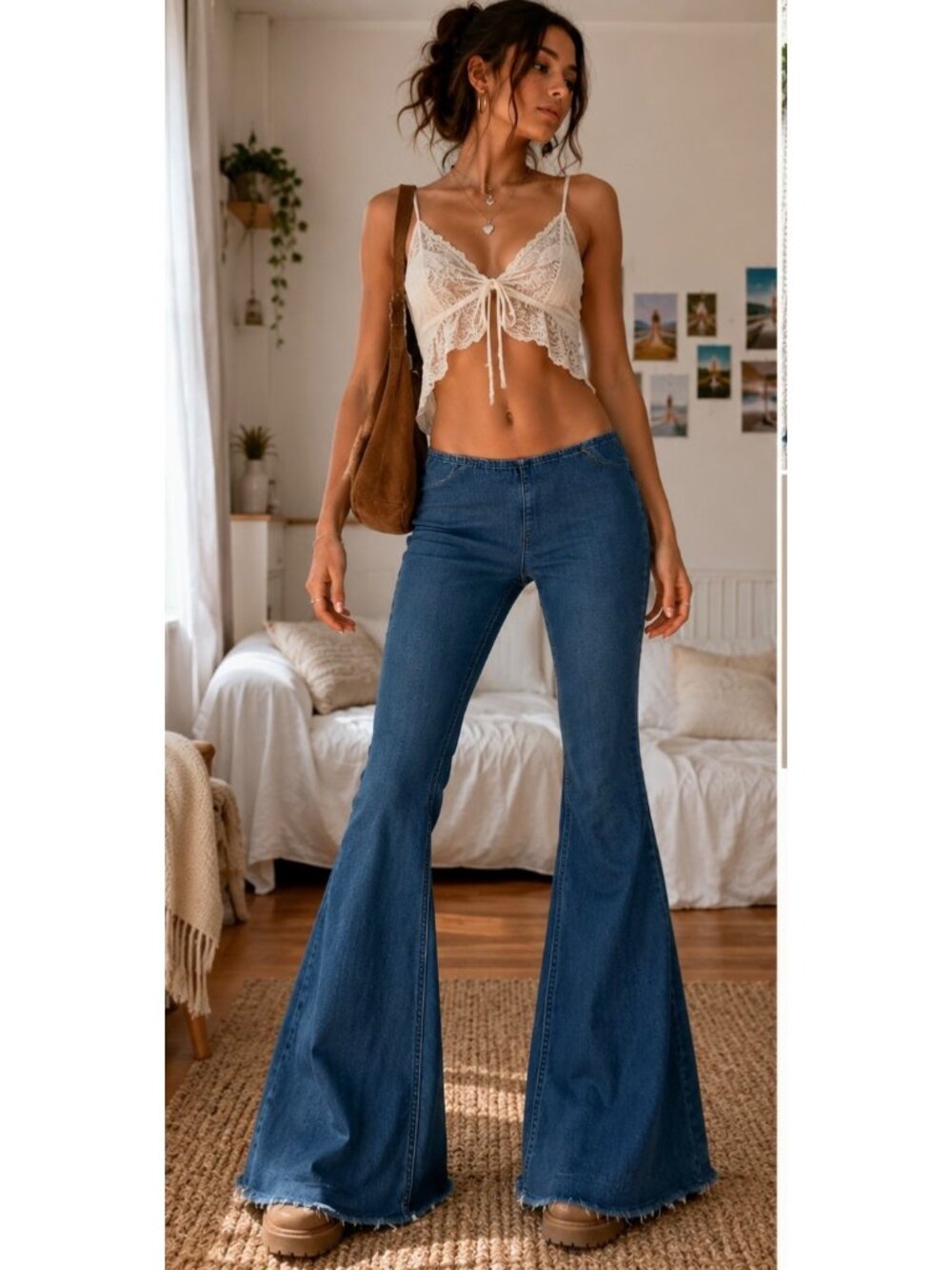 Free People Penny Pull On Jeans Bell Bottom Flare Cowgirl Denims Size 26 R